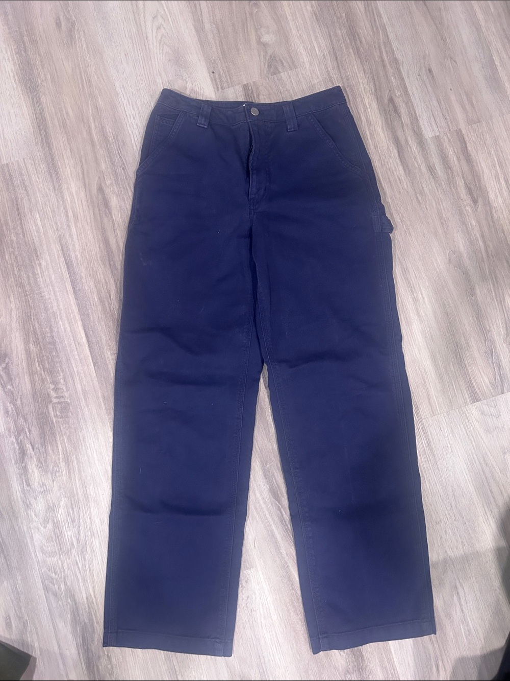 Aritzia Navy Straight-Leg Women's Pants